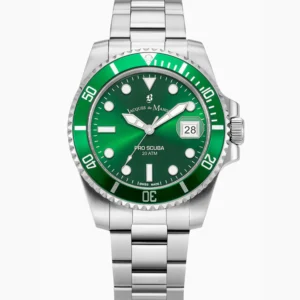 Pro Scuba Three-hands Date Silver-tone Green dial Stainless steel swiss watch