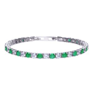 Diamonfire Two Tone Zirconia Tennis Bracelet