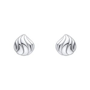 Organic Wave Teardrop Stud Earrings