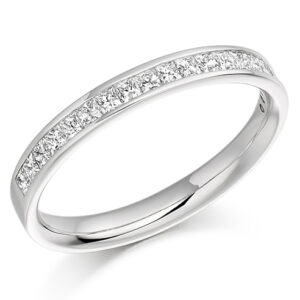 Pre-Owned White Gold Princess Cut Diamond Half Eternity Ring