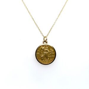 Pre-Owned Yellow Gold St Christopher Pendant & Chain
