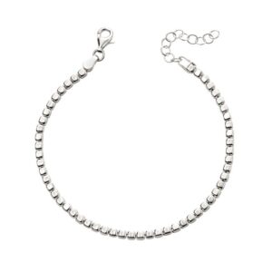 Silver Tumbled Cube Bracelet