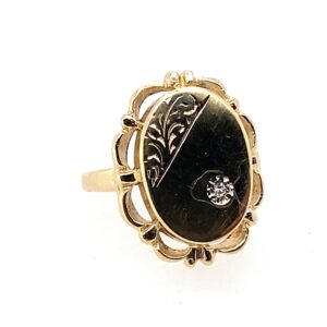 Yellow Gold Diamond Signet Ring
