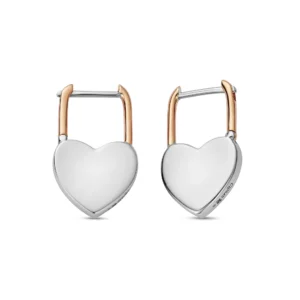 Cariad® Sterling Silver Padlock Hoop Earrings