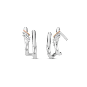 Past Present Future® Sterling Silver Curve Stud Earrings with Topaz