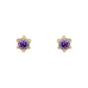 Gold Plated 3mm Crystal Stud Earrings