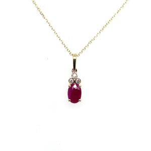 Yellow Gold Ruby & Diamond Pendant