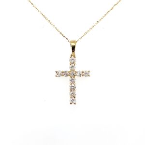 Yellow Gold Diamond Cross Pendant