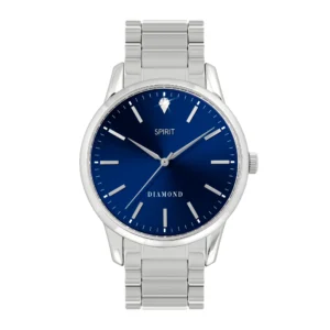 Spirit Gent's Luxury Navy Diamond Silver Bracelet Watch