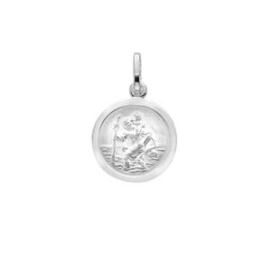 Silver 13mm St Christopher 11 Matt Finish