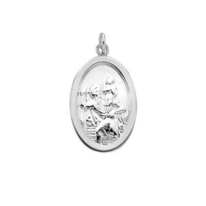 Silver Large Oval St Christopher