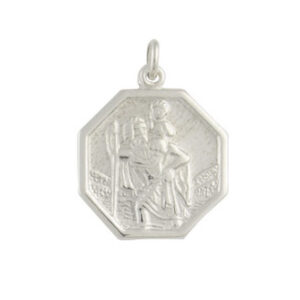 Silver Small Octagonal St Christopher
