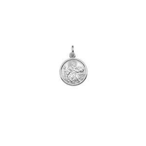 Silver 10.20 x 12.45 Round St Christopher