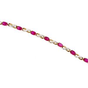 Pre-Owned Yellow Gold Ruby & Diamond Bracelet