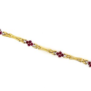 Pre-Owned Yellow Gold Ruby & Diamond Bracelet