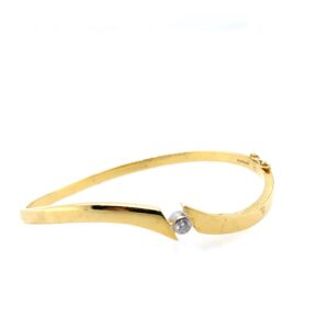 Pre-Owned Yellow Gold Diamond Bangle