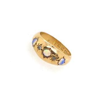 Pre-Owned Yellow Gold Opal & Diamond Ring