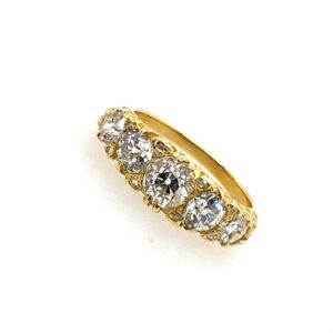 Pre-Owned Yellow Gold Old Cut 5 Diamond Ring