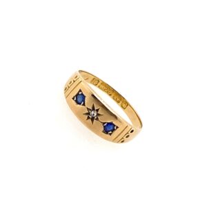 Pre-Owned Yellow Gold Diamond & Sapphire Ring