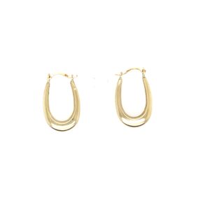Pre-Owned Yellow Gold Oval Hoop Earrings